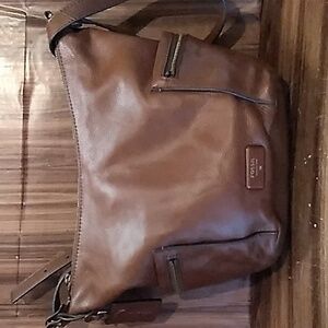 Fossil brown leather Emerson satchel bag hobo